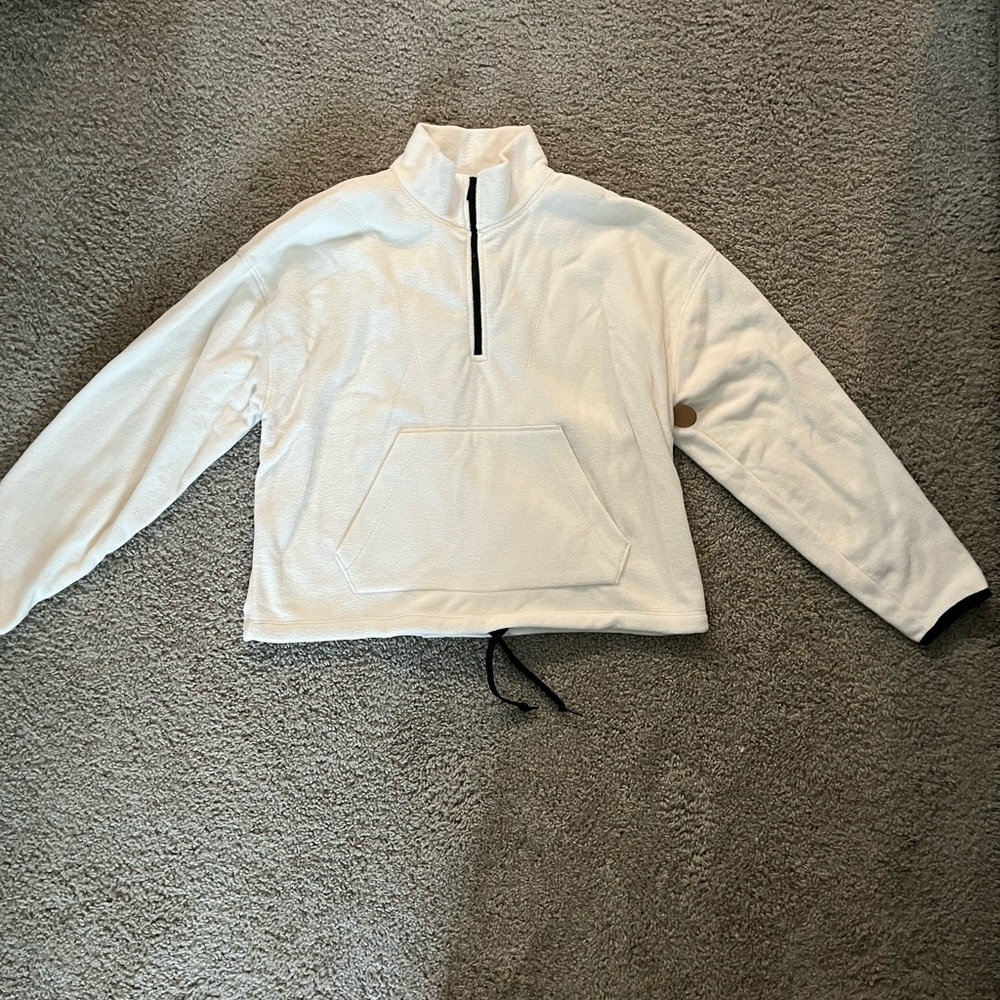 PINK Cream Fleece Quarter Zip